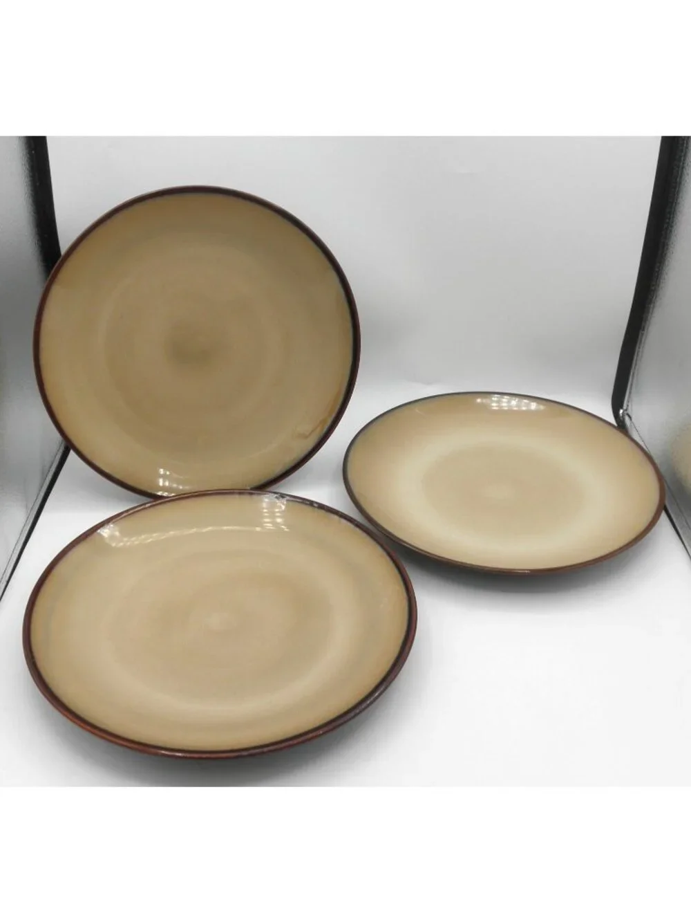 Nova Brown by Sango 10-7/8 Inch Dinner Plates Set of 3 Pattern Code: SANNOVBR